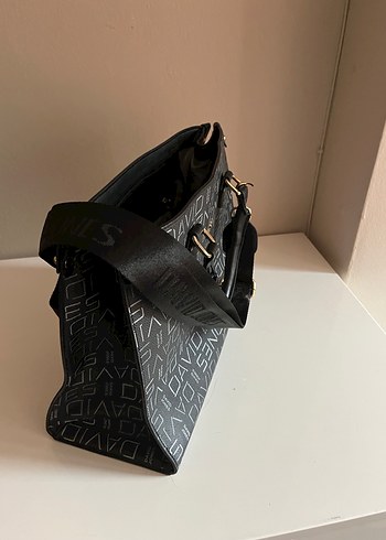 David Jones Siyah Baskılı Deri Kadın Çanta - Görsel 2