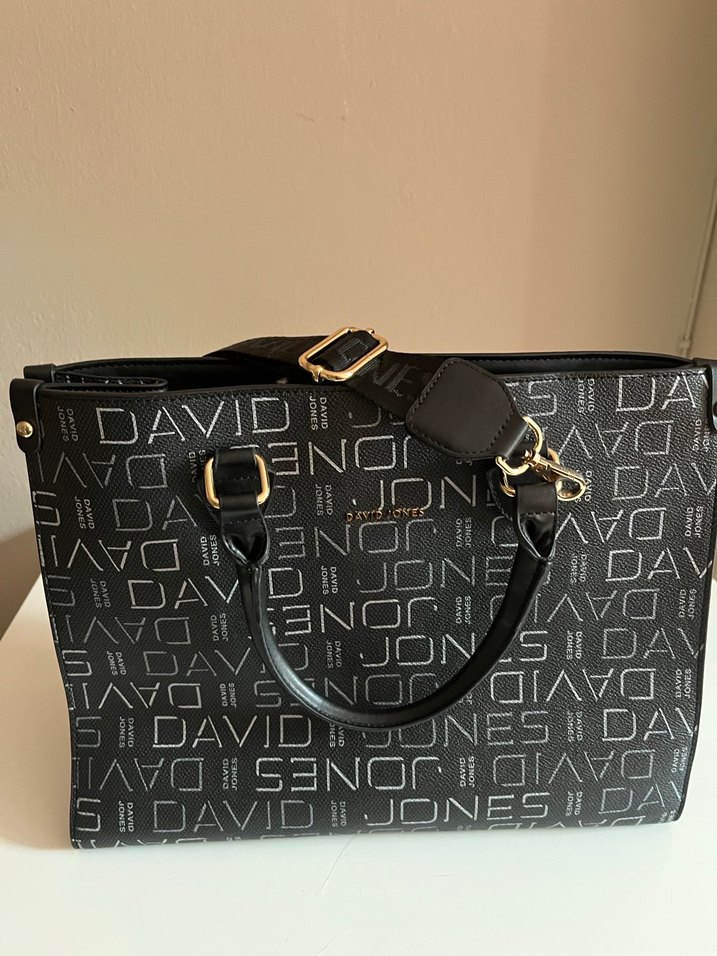 David Jones Siyah Baskılı Deri Kadın Çanta - Görsel 3