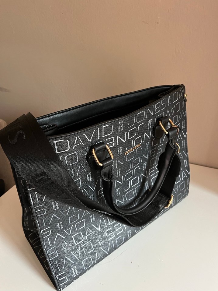 David Jones Siyah Baskılı Deri Kadın Çanta - Görsel 4