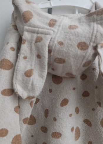 Kapüşonlu Bohem Desenli Bej Kız Çocuk Ceket - Görsel 5