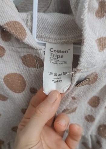 Kapüşonlu Bohem Desenli Bej Kız Çocuk Ceket - Görsel 3