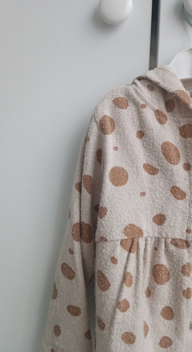 Kapüşonlu Bohem Desenli Bej Kız Çocuk Ceket - Görsel 2