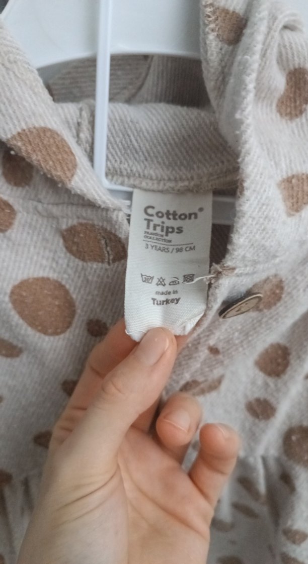 Kapüşonlu Bohem Desenli Bej Kız Çocuk Ceket - Görsel 3