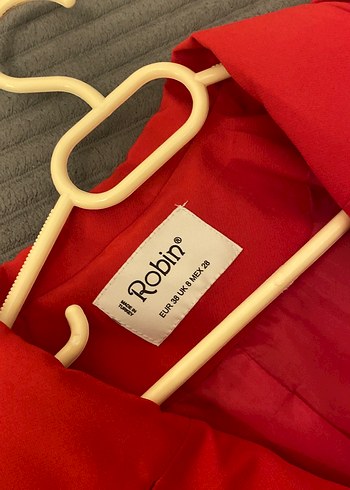 Kadın Kırmızı Düğmeli Midi Blazer Ceket - Görsel 3