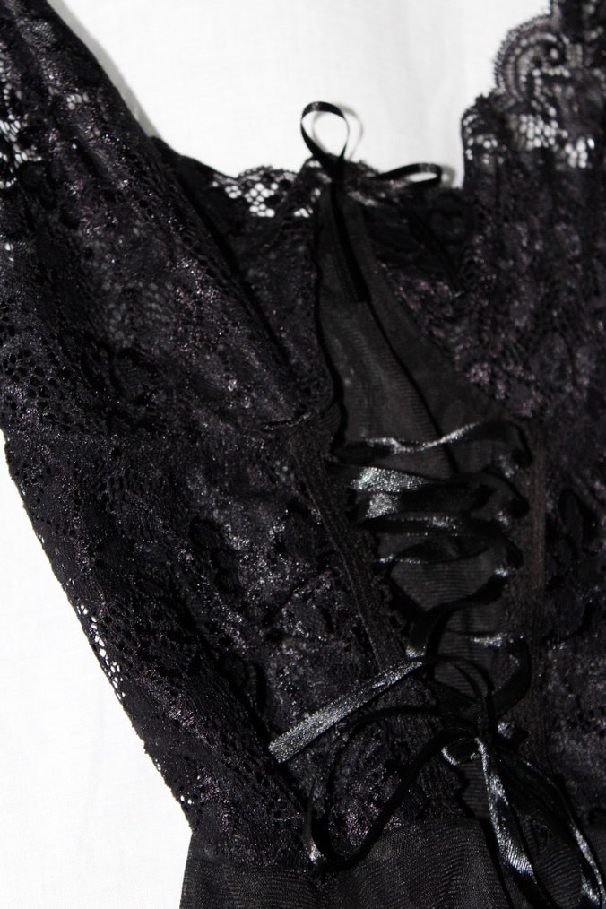 Siyah Tül Gecelik - Görsel 2