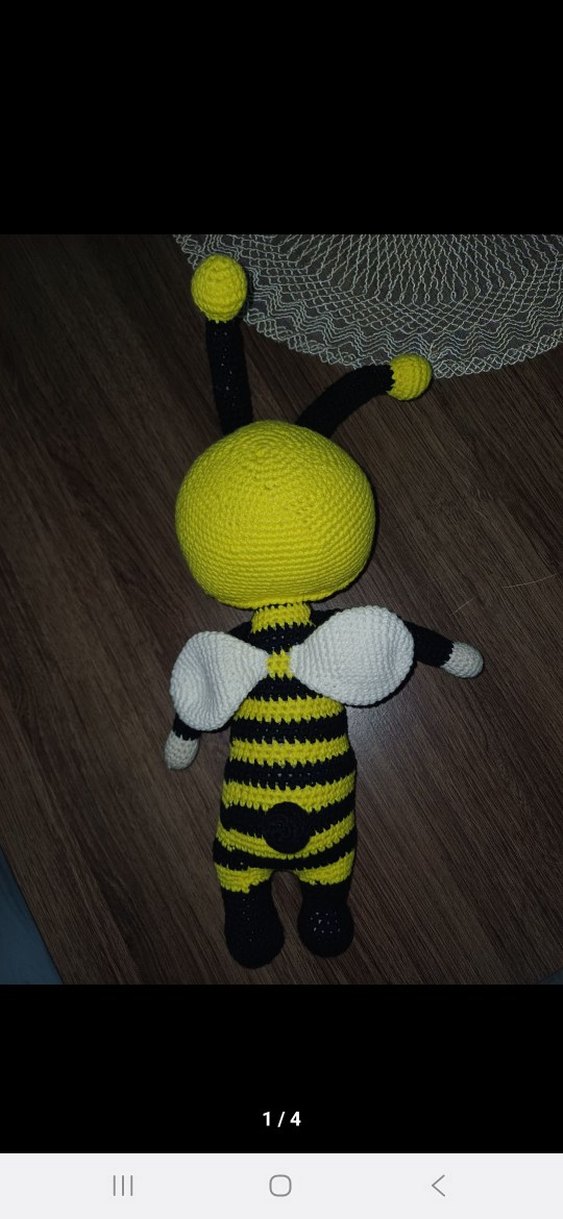 Sarı Siyah Çizgili Bonnie Arı Peluş Oyuncak - Görsel 4