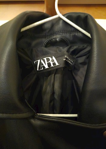 ZARA Siyah Deri Biker Ceket - Görsel 4