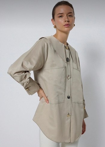 Touche Kontrast Dikişli Geniş Cepli Gömlek - Görsel 2