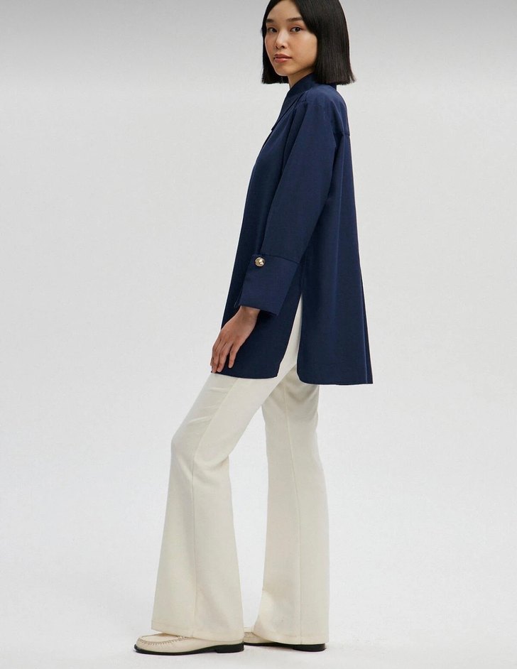 Touche Geniş Manşetli Poplin Gömlek - Görsel 3