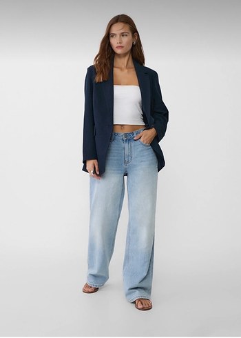 Stradivarius Lacivert Kadın Blazer Ceket - Görsel 2