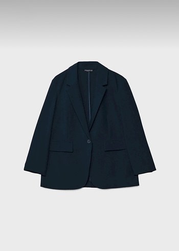 Stradivarius Lacivert Kadın Blazer Ceket - Görsel 4