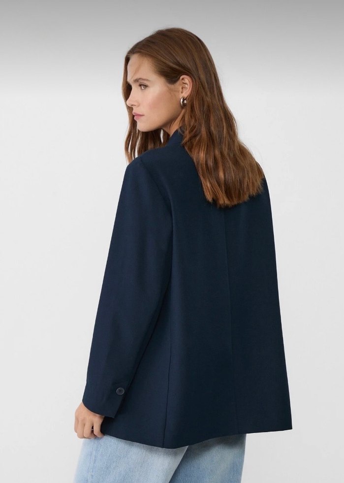 Stradivarius Lacivert Kadın Blazer Ceket - Görsel 3