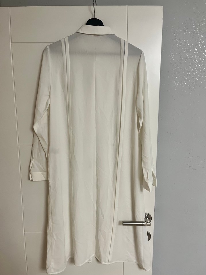 Nakışlı Beyaz Uzun Kollu Kadın Tesettür Gömlek - Görsel 3