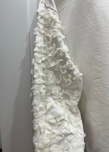 Fırfırlı Kadın Beyaz Sweatshirt - Görsel 2