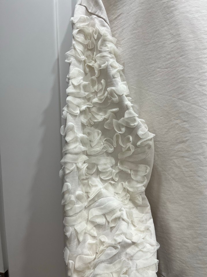 Fırfırlı Kadın Beyaz Sweatshirt - Görsel 2