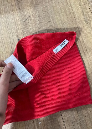 Kırmızı Kadın Elastik Crop Top - Görsel 2