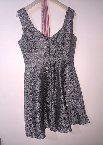 Gri Vintage Dantel Detaylı Kadın Elbise - Görsel 2