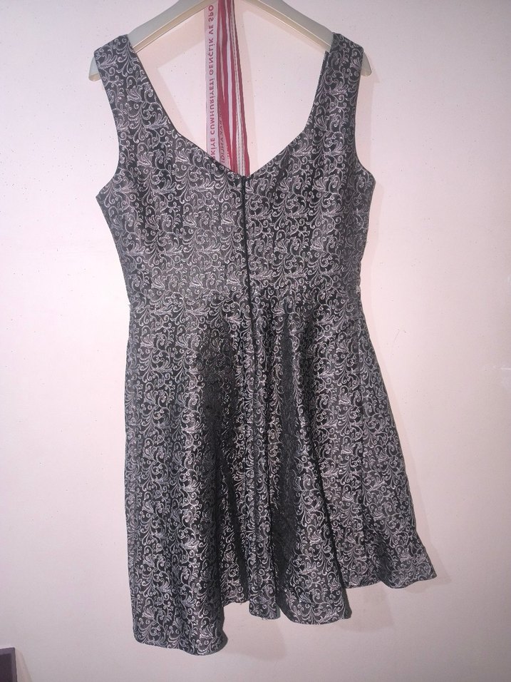 Gri Vintage Dantel Detaylı Kadın Elbise - Görsel 2