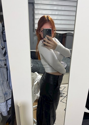 Siyah Deri Pantolon Zara - Görsel 2