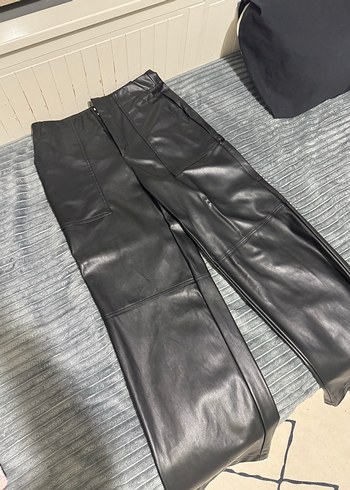 Siyah Deri Pantolon Zara - Görsel 5