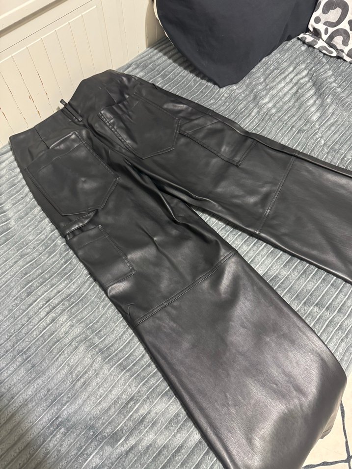 Siyah Deri Pantolon Zara - Görsel 4