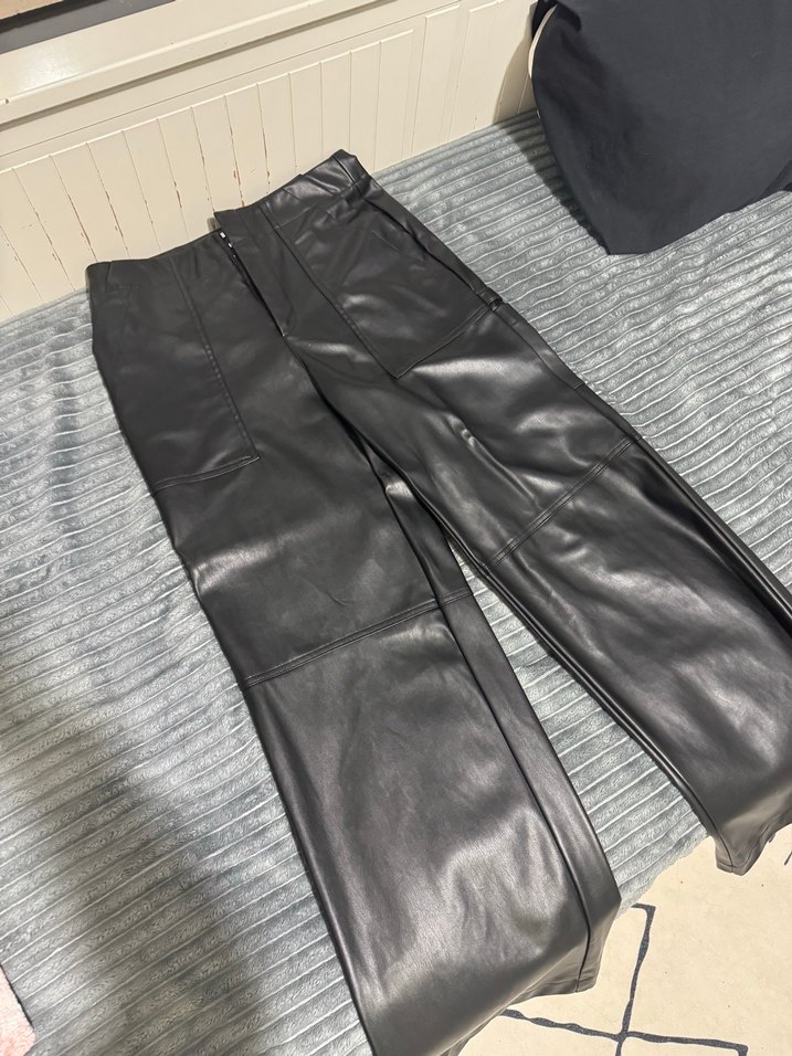Siyah Deri Pantolon Zara - Görsel 5