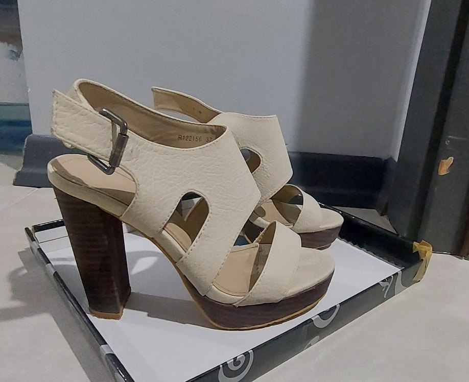 Bej Kadın Platform Topuklu Sandalet - Görsel 2