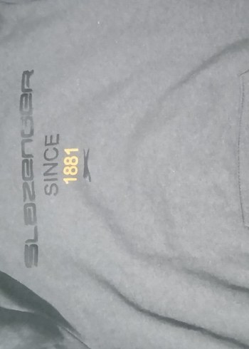 Slazenger Sloganer Gri Bisiklet Yaka Tisort