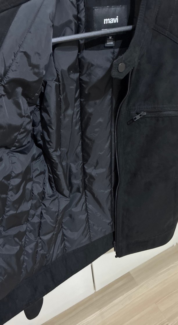 Siyah Süet Erkek Biker Ceket - Görsel 3