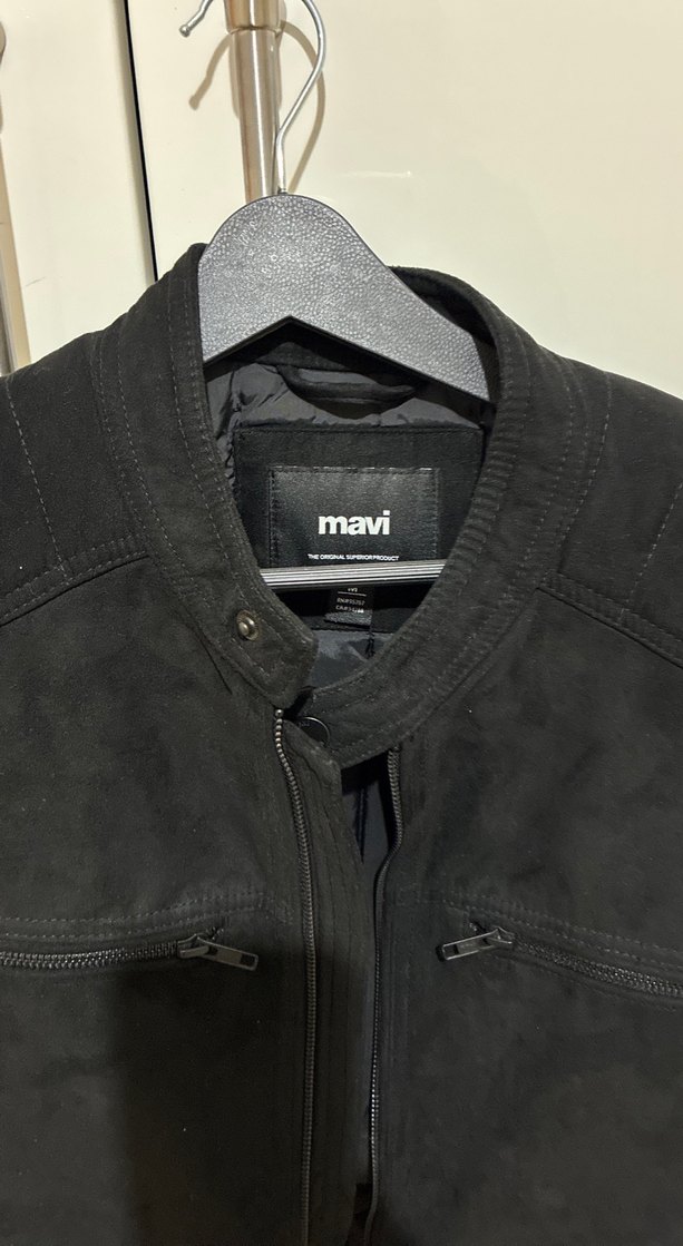 Siyah Süet Erkek Biker Ceket - Görsel 2