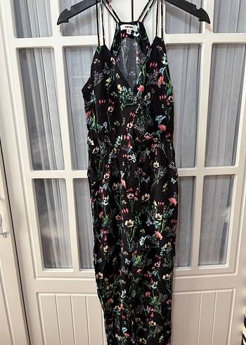 Çiçek Desenli Uzun Askılı Tulum - Görsel 2