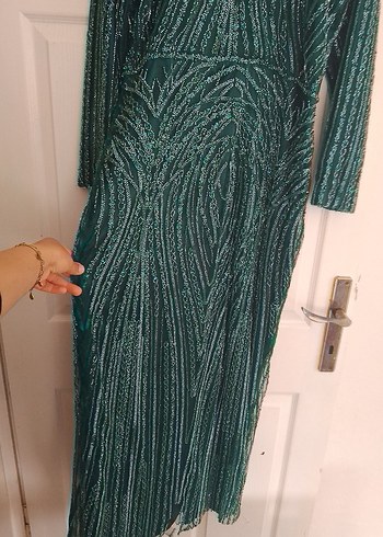 zümrüt yeşili abiye - Görsel 6