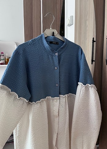 Bohem Uzun Kollu Düğmeli Keten Gömlek - Görsel 2