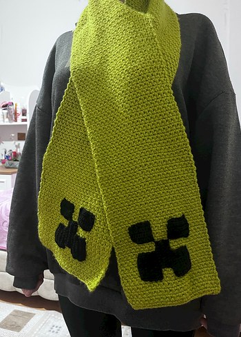 Yeşil örgü çocuk atkı - Görsel 2