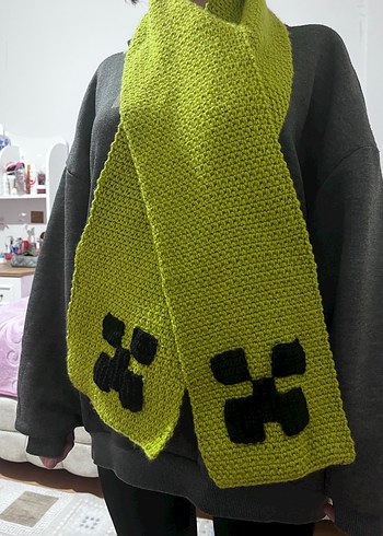 Yeşil örgü çocuk atkı - Görsel 3