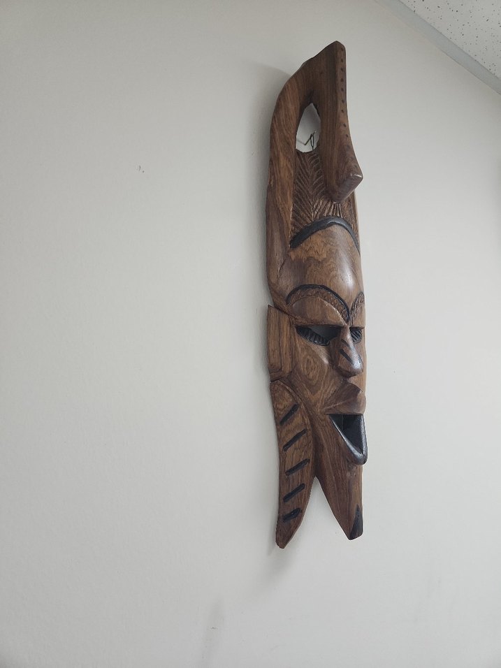 El Yapımı Ahşap Afrika Maskı, maske - Görsel 2