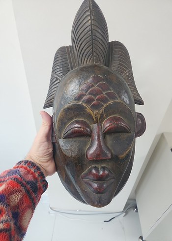 Afrika Ahşap Maske, Mask. Duvar süsü - Görsel 5