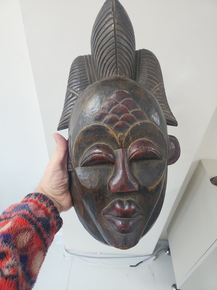 Afrika Ahşap Maske, Mask. Duvar süsü - Görsel 5