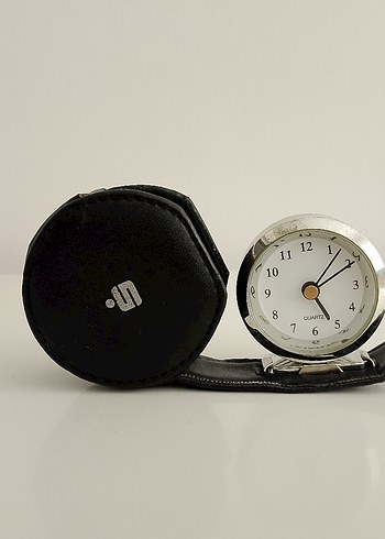 Siyah Deri Kılıflı Masa Saati - Görsel 2