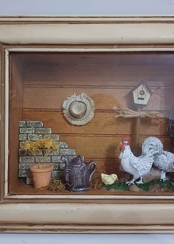 3D DİORAMA Beyaz Çerçeveli Kırlık Dekoratif Tablo - Görsel 5