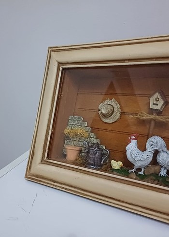 3D DİORAMA Beyaz Çerçeveli Kırlık Dekoratif Tablo - Görsel 4