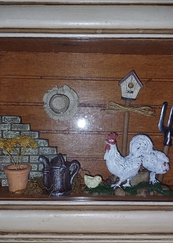 3D DİORAMA Beyaz Çerçeveli Kırlık Dekoratif Tablo - Görsel 2