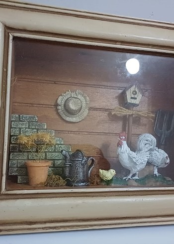 3D DİORAMA Beyaz Çerçeveli Kırlık Dekoratif Tablo - Görsel 3