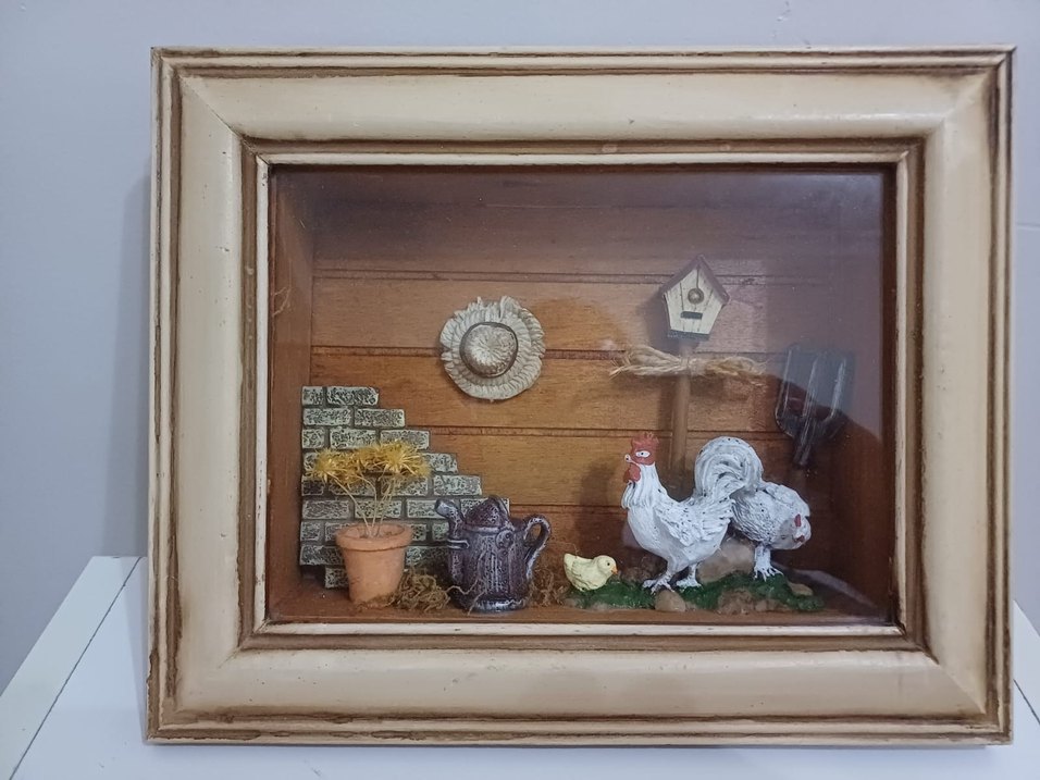 3D DİORAMA Beyaz Çerçeveli Kırlık Dekoratif Tablo - Görsel 5