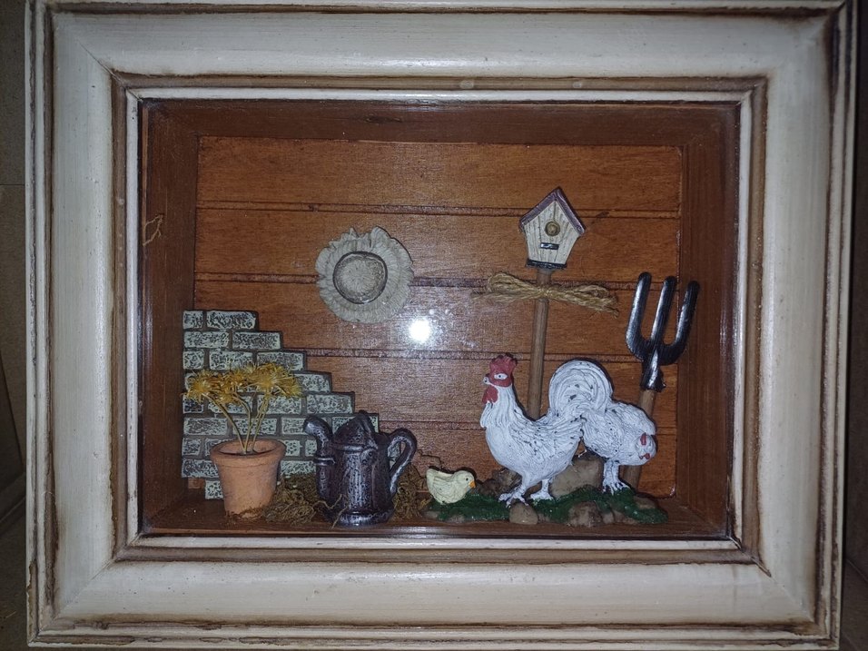 3D DİORAMA Beyaz Çerçeveli Kırlık Dekoratif Tablo - Görsel 2