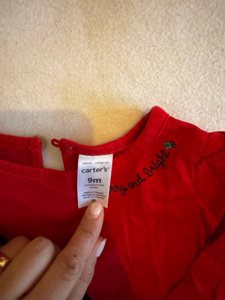 Carters Kırmızı Uzun Kollu Elbise - Görsel 2