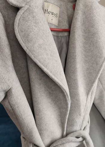 Hewes Açık Gri Kemerli Kaban - Görsel 4