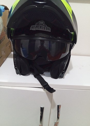 Siyah Sarı Desenli Biker Motosiklet Kaskı - Görsel 3