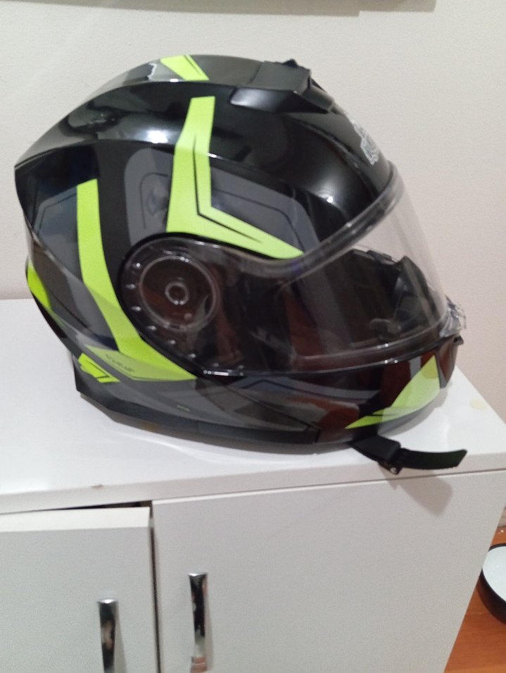 Siyah Sarı Desenli Biker Motosiklet Kaskı - Görsel 2