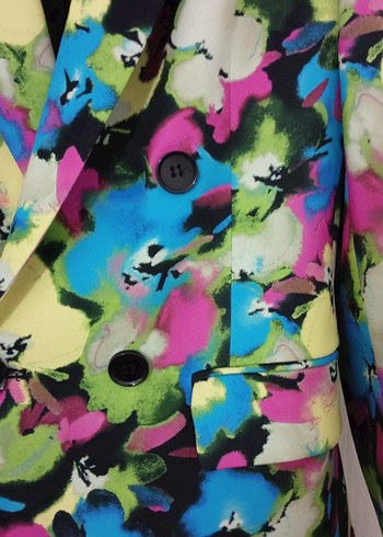 Renkli Batik Desenli Kadın Blazer Ceket - Görsel 2